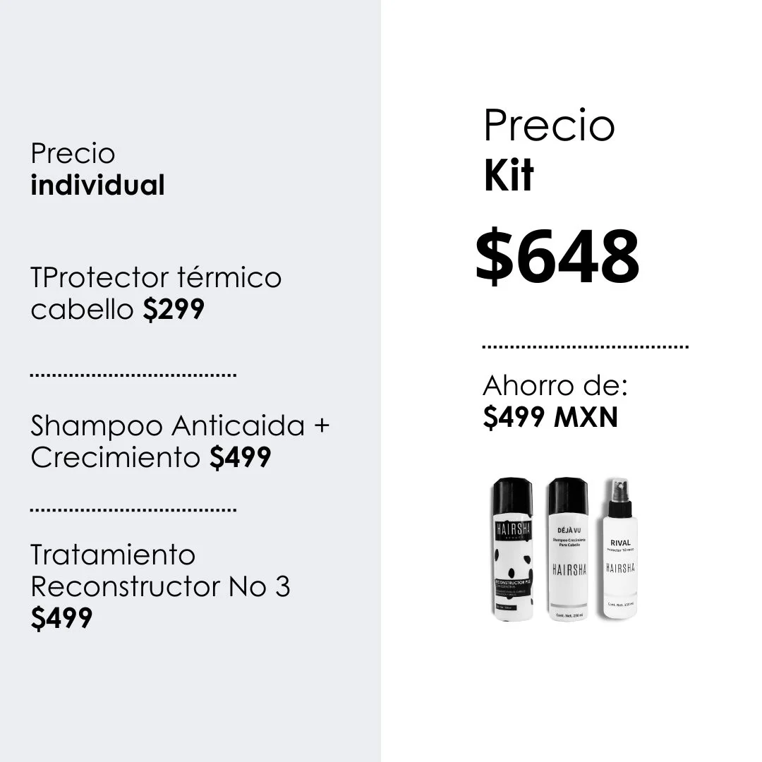 Kit Cabello Tratamiento Reparador + Shampoo Anticaida + Protector Térmico - Image 5